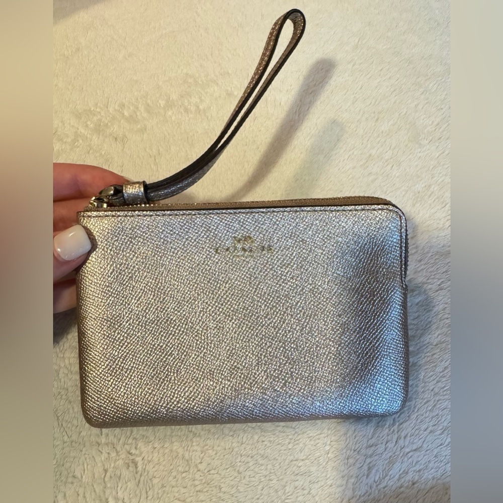 Coach metallic wristlet
